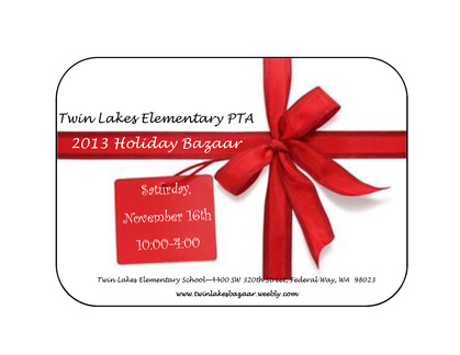 Twin Lakes Elementary Holiday Bazaar printable logo  Please do not alter without permission.